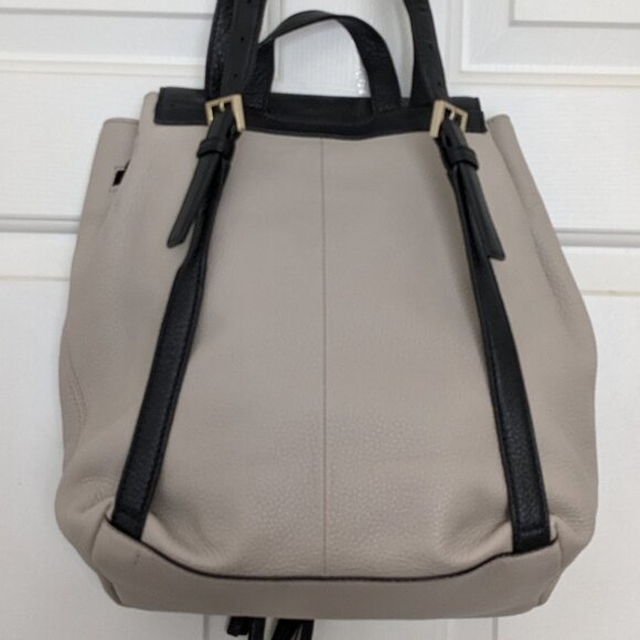 Kate Spade New York Leila Pebble Leather Drawstring Flap Backpack Beige Black main image 14